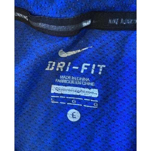 Nike Dri Fit Running Top Size Large Men’s Blue Short Sleeve - Picture 3 of 7